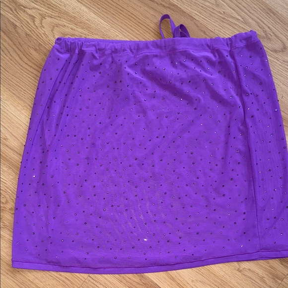 SKIMS Purple Rhinestone Sheer Mesh Skirt Size Medium - Picture 5 of 5